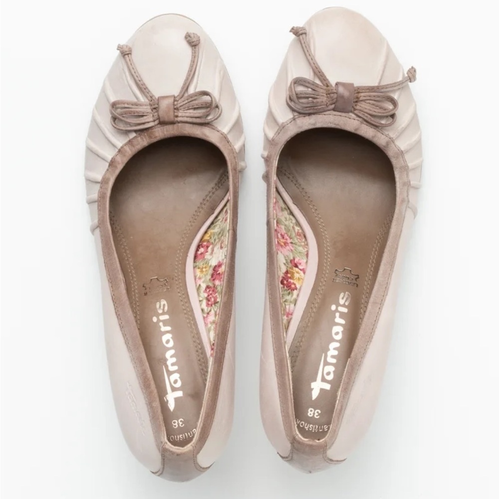 Tamaris Pump -Genuine Leather -Contrast trim-bow detail-floral lining -S… - Picture 7 of 16